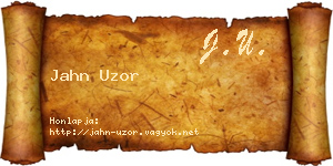 Jahn Uzor névjegykártya